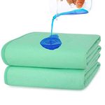 Bed Pads For Incontinence Washable, Slip Resistant Waterproof Chuck Pads (2 Pack, 34" x 36"), Green Pee Pads Durable and Absorbent Under pads, Reusable Pad Protector for Kids, Adults, Dogs and Seniors