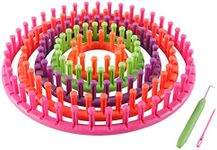 novelinks Round Knitting Looms Set - Set of 5 Plastic Looms Knitting with 1 Knitting Yarn Loom Needle and 1 Plastic Loom Pick