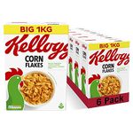 Kellogg's Corn Flakes Breakfast Cereal Big Boxes, 6x1 kg