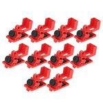 10PCS Circuit Breaker Lockout Device Clamp On Power Switch Lock Engineering Plastic Single Pole Breaker Lock Out Device for Less 16.5mm Handle