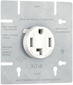NEMA 14-30R Dryer Receptacle 30 Amp 125/250V 3P4W Power Outlet 30A, White