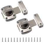 2 Pcs Rotate Bolt Latch Door Latch Stainless Steel Anti Theft Protection Rotate Bolt Door Lock for Various Bathroom Cupboard Doors b (Sliver)