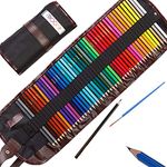 Moore Premium Art Colouring Pencils For Kids - 48 Pcs Pastel Pencils Set - Pre-Sharpened Vibrant in a Canvas Roll up Case - Artist Colouring Pencils For Adults Drawing Set - Sketching Pencils