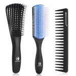 O BRUSHZOO Detangling Brush Set, Hair Brush Set, Shampoo Brush, Detangler Brush, Hair Spray Bottle, Hair Brushes for Women Men and Kid, Detangler Brush for 2a/4c Hair Type (Blue)