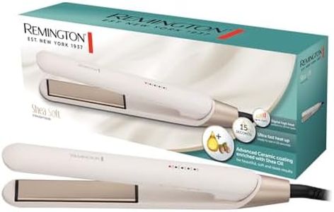 Remington Shea Soft Straightener, S4740AU, Advanced Ceramic Coated Plates, Enriched with Shea Oil, Temperature Control, Fast Heat Up, White & Gold