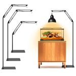 AZV Reptile Lamp Stand Reptile Heat Lamp Stand with 360° Adjustable Swing Arm, 14-67.7 inch Metal Bracket Floor Light Holder Terrarium Heat Lamps for Bearded Dragon Turtles Snake Chicks Heating Light