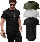 Mancozy 3 Pack Premium Men's Fitted Crew Neck Plain Essential Tees Short Sleeve T-Shirts for Men 3X-Large