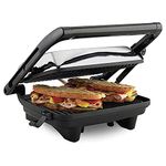 Hamilton Beach Panini Maker with 2 FREE Skewers(1400W), Multipurpose Usage - Sandwich Maker, Griller,Make Pizza, Burger, Grilled Chicken, Tikkas, Wraps, Grill Sandwich Maker, Electric Griller