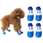 Udebohe Dog Boots for Small Medium Dogs(4 PCs), Anti-Slip Waterproof Rubber Dog Rain Boots, Dog Shoes for Hot Pavemen, Dog Socks Dog Paw Protector for Outdoor and Indoor