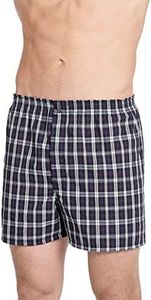 Jockey Men's Underwear Classics Full Cut 5" Boxer - 3 Pack, Navy Tartan/Classic Red Tartan/Navy Windowpane, L