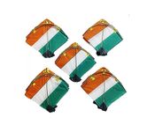 BITONA® Paper Kite Indian Kite Tri Color Pack of 20 Small Kites Size 4.5 * 4.5 inches Small Palm Mini Size (Kites for Multi Use Decor and School Projects etc and 15 aug)