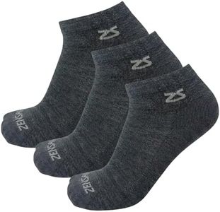 Zensah Alpaca Wool Running Socks – Ankle/Quarter, Moisture Wicking Socks Made in USA for Athletes, Men and Women (Charcoal, Small, 3 Pairs)