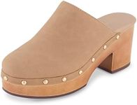 CUSHIONAIRE Women's Gibbons Faux Wood Clog with Memory Foam Padding, Sand, 11