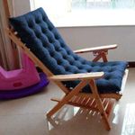 Mom's Moon Super Comfy Long Rocking Chair Cushion/Bench Back Seat Pad Cotton Handmade Quilts (Dark Blue -18 x 50 Inch)