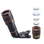 Drumstone 【Limited Time Offer with 12 Years Warranty】 Mobile Telescope Lens Kit offering 14X Optical Zoom for All Mobile Cameras, Featuring a Lens with Good Background & Multiple Angles Capabilities