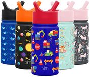 Simple Modern 14oz Summit Kids Water Bottles with Straw Lid Sippy Cup - Dishwasher Safe Vacuum Insulated Tumbler Double Wall Travel Mug 18/8 Stainless Steel Flask - Under Construction