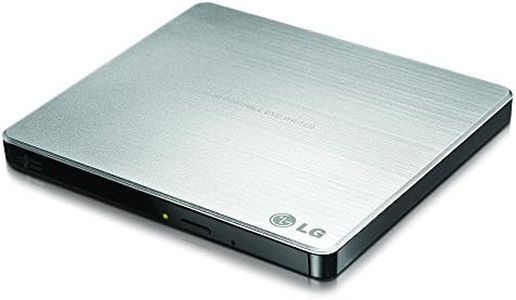 LG Electronics GP60NS50 USB 3.0 Compatible, Super-Multi Ultra Slim Portable DVD+/-RW External Drive for PC Windows, Linux, Mac OS, Surface Pro 3&4, with M-DISC support, Silver