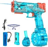 Skirfy Electric Water Guns for Kids Adults, Automatic Soaker Guns with 400 Ammos for Kids Ages 8-12, IP67 Waterproof Long Range Up to 32ft, Ideal for Outdoor Swimming Pool Beach Games-Blue