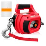 SENKEYFE Drill Powered Portable Winch 750LBS, Drill Winch with 40FT Alloy Steel Wire Rope, Portable Drill Winch, Portable Handheld Drill Winch for Dragging Handling Trailer