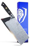 DALSTRONG Meat Cleaver Knife - 7 inch - Shogun Series Elite - Razor Sharp - Japanese AUS-10V Super Steel - Damascus Kitchen Knife - Hammered Finish - Heavy DutyCooking Knife - Sheath Included