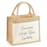 Personalised Weigh Day Essentials Bag with Custom Name, Jute Bag with Planner Pocket - Slimming Group Organiser, Membership Pack Holder