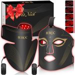 Onisdin Red Light Therapy Mask Set, Five-Level Brightness Adjustment for Face and Neck, 630nm Infrared Light + 850nm Near-Infrared Light Mask Phototherapy, Portable Mask with Power Storage, Black