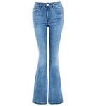 Womens Denim Jean Flare Flared Stretch Bootcut Jeans Size 6 8 10 12 14 16 New (14, Denim Blue)