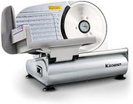 Kitchener Meat Slicer for Deli Cuts, Bread, & Cheese, Electric, 7.5" Stainless Steel Blade, Safety Guard, 120VAC Belt Driven