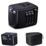 2000W Travel Voltage Converter, 220V to 110V Universal Travel Adapter Voltage Converter Comb with 2 USB Ports, US to UK Europe Australia 200+ Countries Power Converter(Black)