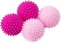 S&T INC. Reusable Dryer Balls, Fabric Softener for Laundry, Pink, 2.5 in, 4 Pack