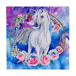 STC Stores/Craft Buddy DIY Crystal Diamond Painting Birthday Greeting Card Kit (Unicorn Garland - 18cm x 18cm - Autumn 2021)