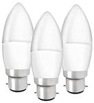 LED Candle Light Bulbs BC Bayonet, 3 Pack, Long Lasting Candle B22 LED Lamps, 5w (40w Equivalent) Warm White, 470 lumens, 15000 Hour Lifespan, Energy Saving Bulbs, Non-dimmable