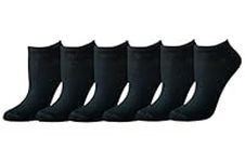 Amazon Essentials Women's 6-Pack Casual Low-Cut Socks, Black, 6 to 9