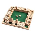 Wooden Board Game, 4 Player Shut The Box Game Dice Game Wooden Math Traditional Pub Board Dice Game Travel 4 Players Great Family Board Games Holiday Fun Game