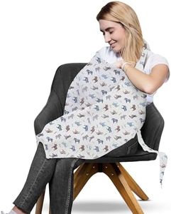 CHILDLIKE BEHAVIOR Baby Nursing Cover & Nursing Poncho - Breast Feeding Cover - Breathable Breastfeeding Cover - Nursing Organic Cotton Cover for Mom and Baby - Poncho Cover for Babies, Pony Prints