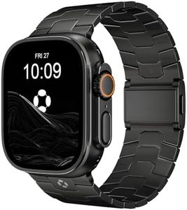 FiNESTONE 26mm Titanium Band for Apple Watch Ultra 2/Ultra 3 49mm, Rugged Metal Watch Band for Men, Robust iWatch Ultra Replacement Strap, DLC Scratch Resistant Titanium Link Bracelet,Magnetic Clasp,Titanium