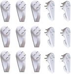 20PCS White Powerful Concrete Hard Wall Drywall Picture Hooks Non-Trace Hanging Hook Traceless Nail Plastic Wall Hook for Picture Photo Frame Clock Hangers(5cm/1.97 Length)