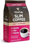 VitaCup Slim Ground Coffee, Diet Support, 312 g Bag, Medium Roast, With B Vitamins, Ginseng & Garcinia Cambogia, Bold & Smooth Coffee Grounds for Drip Coffee Brewers, French Press