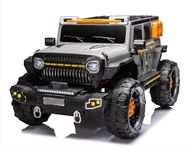 JN Creations 12V 4 Wheel Drive Electric Battery Powered Ride ON Jeep KP 906 is Made (Grey)