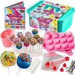 GirlZone Cake Pop Craze Kit, Fun Kids Baking Set with Cake Pop Mould, Cake Pop Holder, and Cake Pop Sticks and Bags, Kids Baking Set for Kids Age 3-8