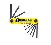 Bondhus 12591 GorillaGrip Set of 9 Hex Fold-up Keys, sizes .050-3/16-Inch Yellow/Black