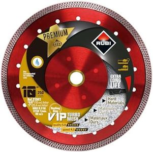 Premium Diamond Blade VIP Turbo Mes Wet 10" | Extra Long Life | Ideal for Cutting Granite, Rustic Tiles, Dekton, Clinker, Refractory, Slate, Porcelain Tile