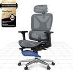 FLEXISPOT ErgoX Ergonomic Office Chair With 3D Armrests & Headrest Mesh Desk Chair with 5D Lumbar Support & Seat Depth Adjustment Task Chair with Footrest Adaptive Comfort for Home & Work