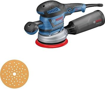 Bosch Professional GEX 40-150 Random Orbital Sander (Including Additional Handle, Dust Box, Sanding Disc Diameter 150 mm, Sanding Sheet C470 for Wood, Suction Adapter)