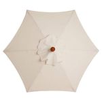 XFLOFE 10Ft 6 Ribs Sunbrella Replacement Canopy, UV-Block Polyester Fabric Patio Umbrella Replacement Canopy, Parasol Umbrella Replacement Cover for Market Table Umbrella Canopy (White)