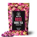 BLUE TEA - Rose Buds Tea - 100gm - 100 Cups | Diwali Gifts | RICH VITAMIN-C | Beautiful Hair & Skin - Caffeine Free - 100% Natural - Flower Based - Herbal Tea - Vegan - Non-GMO | Premium Zipper Pack