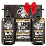 Viking Revolution - Beard Shampoo And Conditioner - Natural Beard Wash & Beard Conditioner With Argan & Jojoba Oils - Softens & Strengthens - Gifts For Men - Spiced Vanilla - 2 x 500 ml