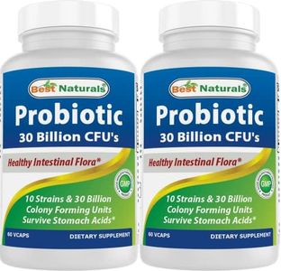 Best Naturals Probiotic 10 Strains & 30 Billion CFU Intestinal Flora, 60 Veggie Capsules (60 Count (Pack of 2))