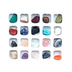 Namvo Mineral Rock Variety Tumbled Rough Gemstone Meteorite Fragment Healing Energy Crystal Collection Box (20pcs Tumbled Mini Stones)