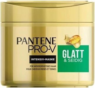 Pantene Pro-V Smooth & Silky Keratin Reconstruct Hair Mask 300 ml for Unruly Hair, Hair Care Shine, Anti-Frizz, Anti Frizz, Hair Treatment, Hair Mask, Beauty, Gold